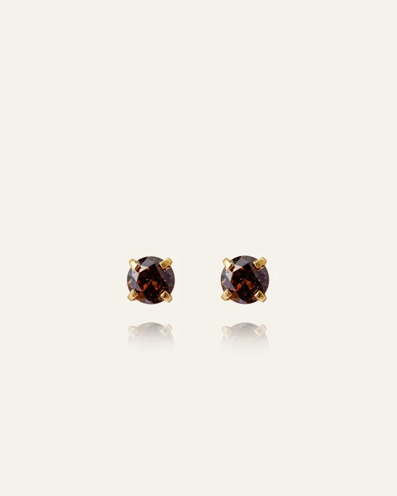 Mockberg Jolie Studs Örhängen Small Guld – Coffee