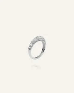 Mockberg Pavé Precious Silver Ring