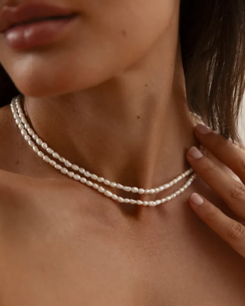 Mockberg Pearl Halsband Stål
