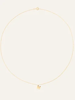 Mockberg Petite Plain Bokstav Halsband Guld
