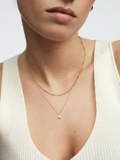 Mockberg Petite Plain Bokstav Halsband Guld