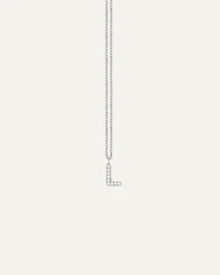 Mockberg Petite Stone Bokstav Halsband Silver
