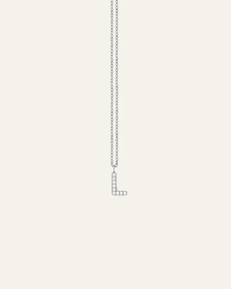 Mockberg Petite Stone Bokstav Halsband Silver