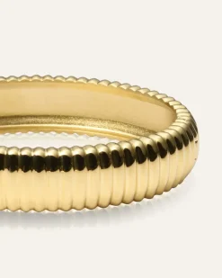 Mockberg Retro Ribbed Bangle Guld