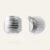 Mockberg Retro Ribbed Örhängen Silver