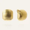 Mockberg Retro Ribbed Örhängen Guld