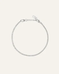 Mockberg Shiny Tennis Armband Silver