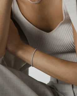 Mockberg Shiny Tennis Armband Silver