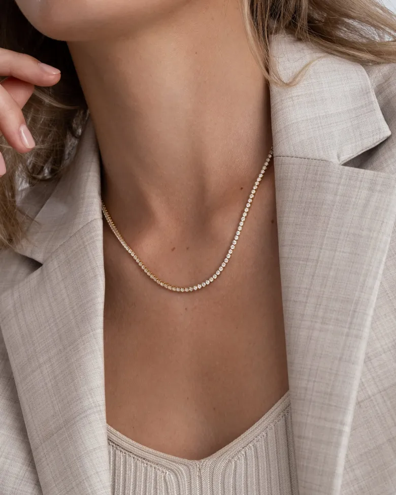 Mockberg Shiny Tennis Halsband Guld