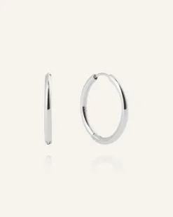 Mockberg Slim Large Hoops Örhängen Silver