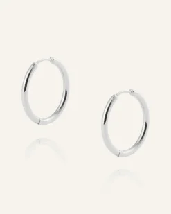 Mockberg Slim Large Hoops Örhängen Silver