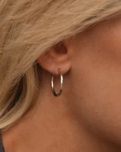 Mockberg Slim Large Hoops Örhängen Silver