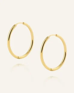 Mockberg Slim Large Hoops Örhängen Guld