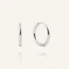 Mockberg Slim Medium Hoops Örhängen Silver