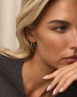 Mockberg Slim Medium Hoops Örhängen Silver