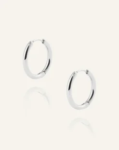Mockberg Slim Medium Hoops Örhängen Silver