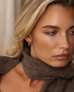 Mockberg Slim Medium Hoops Örhängen Guld