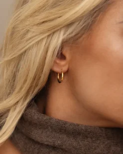 Mockberg Slim Medium Hoops Örhängen Guld