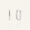 Mockberg Slim Medium U-Hoops Örhängen Silver