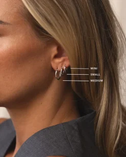 Mockberg Slim Mini Hoops Örhängen Silver