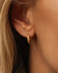 Mockberg Slim Small Hoops Örhängen Guld