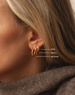 Mockberg Slim Small Hoops Örhängen Guld