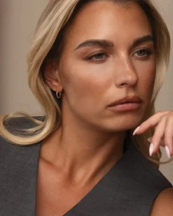 Mockberg Slim Small Hoops Örhängen Silver