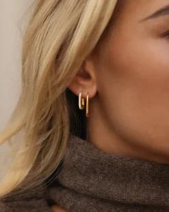 Mockberg Slim Small U-Hoops Örhängen Guld