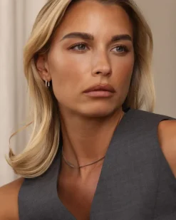 Mockberg Slim Small U-Hoops Örhängen Silver