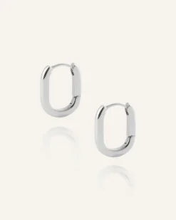 Mockberg Slim Small U-Hoops Örhängen Silver