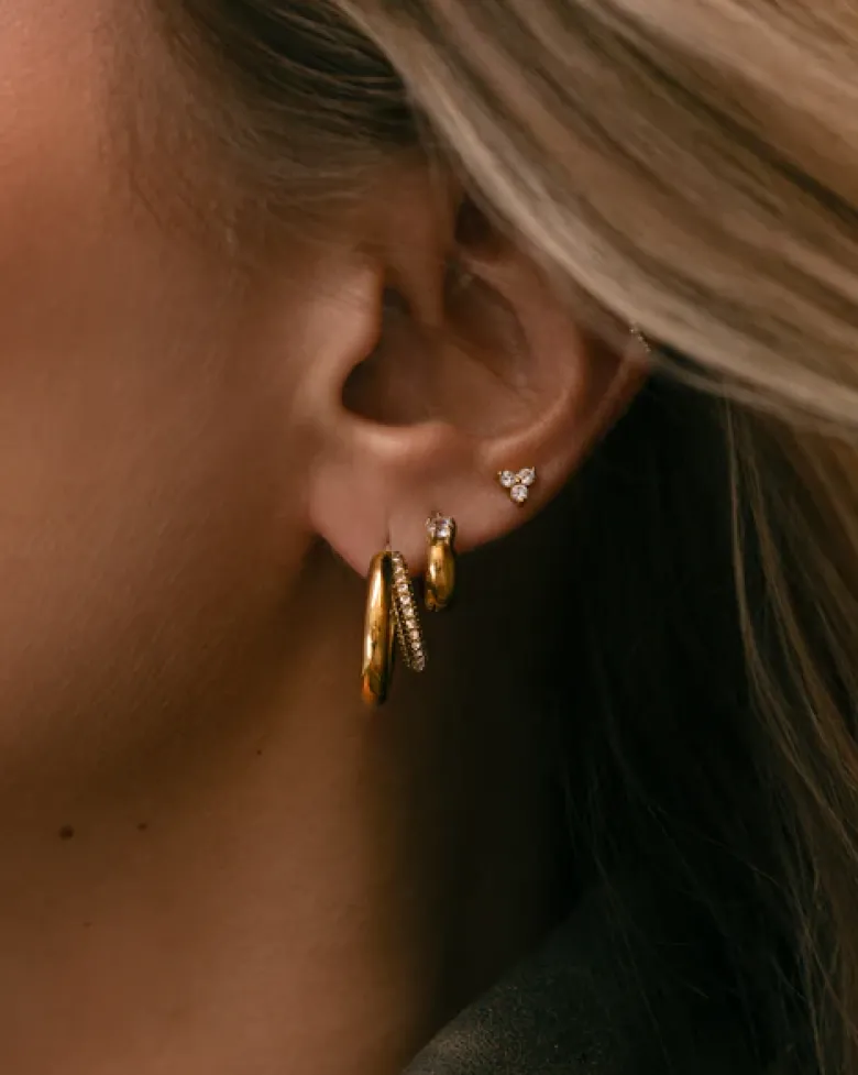 Mockberg Soleil Hoops Örhängen Guld