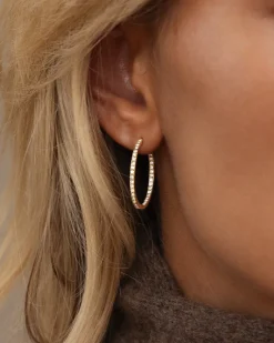 Mockberg Sparkle Extra Large Hoops Örhängen Guld