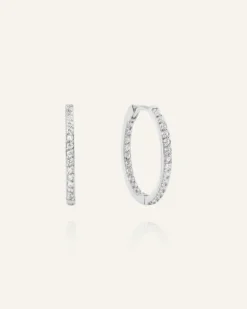 Mockberg Sparkle Large Hoops Örhängen Silver
