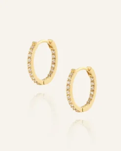 Mockberg Sparkle Medium Hoops Örhängen Guld