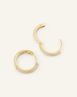 Mockberg Sparkle Medium Hoops Örhängen Guld