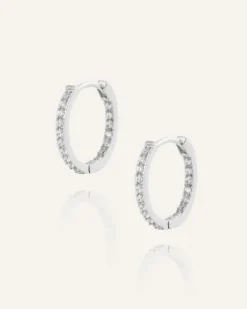 Mockberg Sparkle Medium Hoops Örhängen Silver