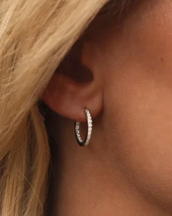 Mockberg Sparkle Medium Hoops Örhängen Silver