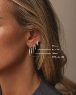 Mockberg Sparkle Medium Hoops Örhängen Silver