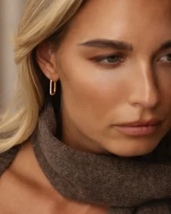 Mockberg Sparkle Medium U-Hoops Örhängen Guld