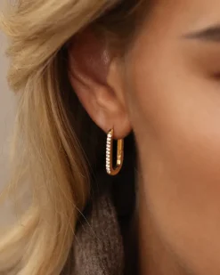 Mockberg Sparkle Medium U-Hoops Örhängen Guld