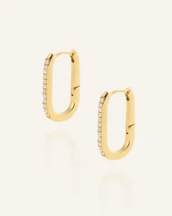 Mockberg Sparkle Medium U-Hoops Örhängen Guld