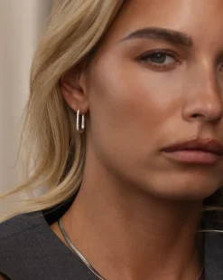 Mockberg Sparkle Medium U-Hoops Örhängen Silver