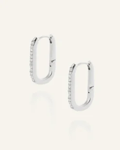 Mockberg Sparkle Medium U-Hoops Örhängen Silver