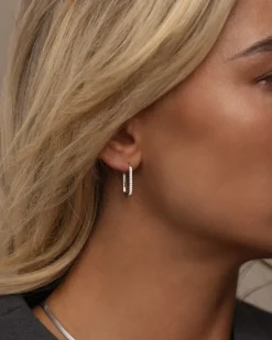 Mockberg Sparkle Medium U-Hoops Örhängen Silver