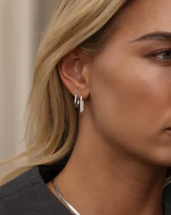 Mockberg Sparkle Medium U-Hoops Örhängen Silver