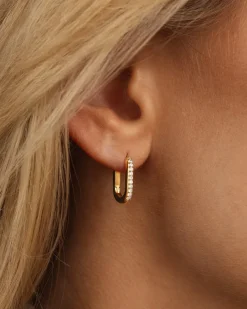 Mockberg Sparkle Small U-Hoops Örhängen Guld