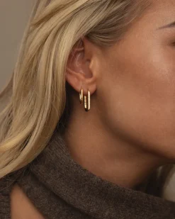 Mockberg Sparkle Small U-Hoops Örhängen Guld