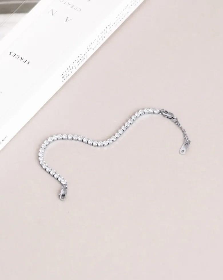 Mockberg Tennis Armband Silver MOM990