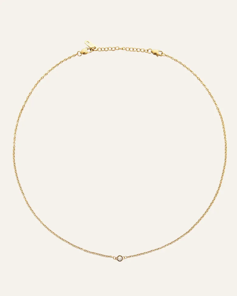 Mockberg Thin Diamond Guld Halsband