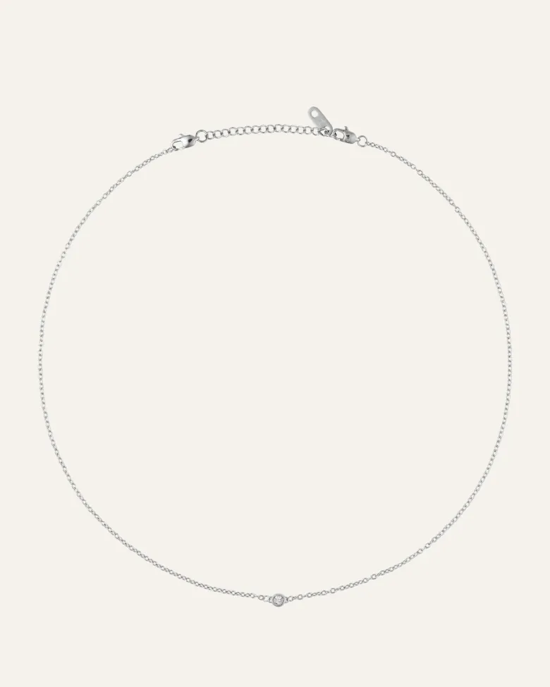 Mockberg Thin Diamond Halsband Silver